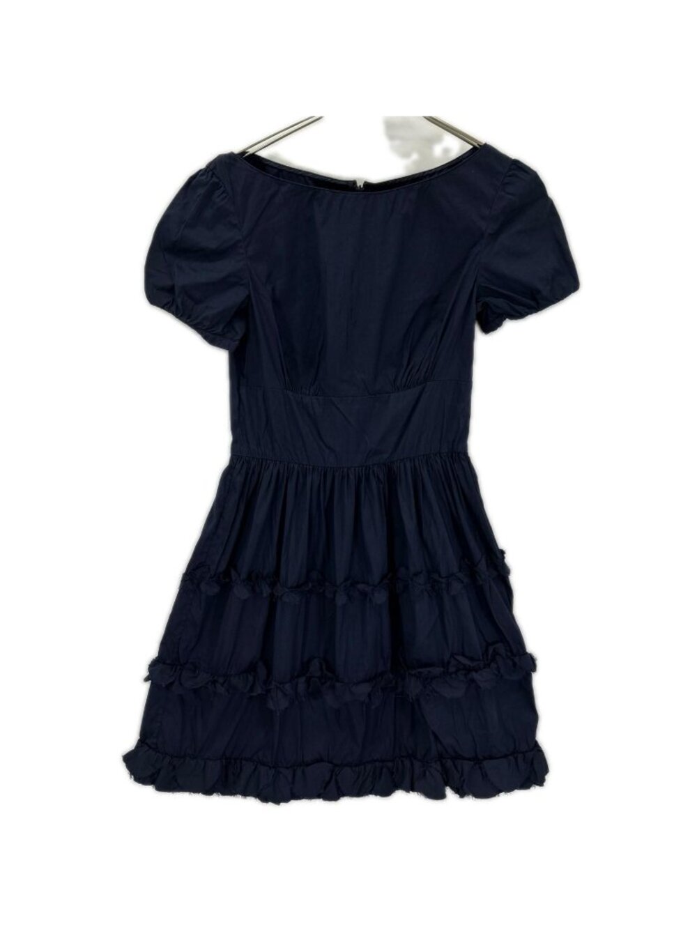Prada Navy Tiered Ruffle A-Line Dress